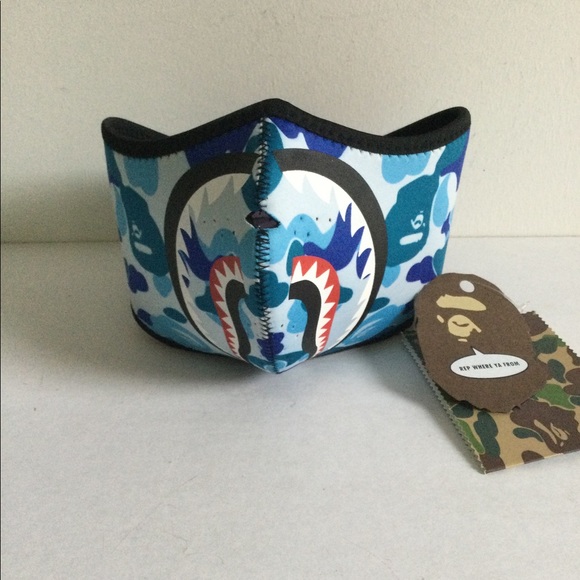 BAPE Neoprene Face Mask Blue Camo New For Cycling - Picture 4 of 6